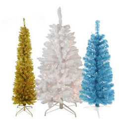 White & Colorful Christmas Trees