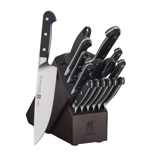 Pro Sixteen-Piece Knife Block Set with Walnut Block