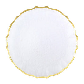 Baroque Glass Salad Plate - White