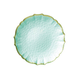 Baroque Glass Salad Plate - Aqua