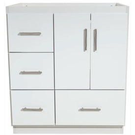 Simplicity Slab 30"W x 21"D x 34.5"H Single Bathroom Vanity Cabinet Only with Left Drawers