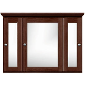 Ultraline 36"W x 27"H x 6.5"D Framed Tri-View Surface-Mount Bathroom Medicine Cabinet