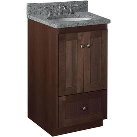 Simplicity Shaker 18"W x 21"D x 34.5"H Single Bathroom Vanity Cabinet Only with No Side Drawers