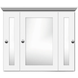 Shaker 30"W x 27"H x 6.5"D Framed Tri-View Surface-Mount Single Bathroom Medicine Cabinet