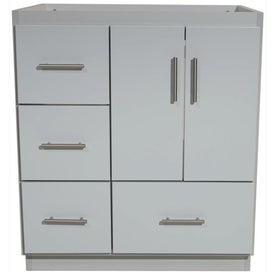 Simplicity Slab 30"W x 21"D x 34.5"H Single Bathroom Vanity Cabinet Only with Left Drawers