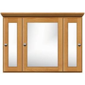 Ultraline 36"W x 27"H x 6.5"D Framed Tri-View Surface-Mount Bathroom Medicine Cabinet