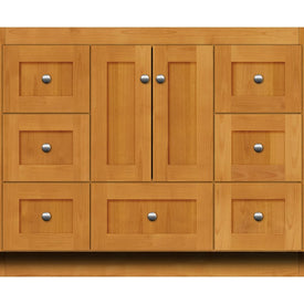 Simplicity Shaker 42"W x 21"D x 34.5"H Single Bathroom Vanity Cabinet Only with Side Drawers