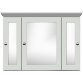 48"W x 27"H x 6.5"D Tri-View Surface-Mount Medicine Cabinet Square/Mirror