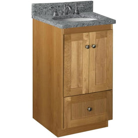 Simplicity Shaker 18"W x 21"D x 34.5"H Single Bathroom Vanity Cabinet Only with No Side Drawers