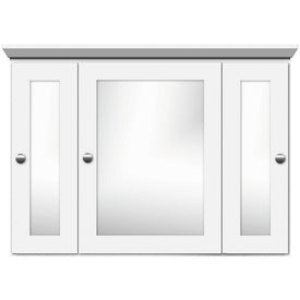 Shaker 48"W x 27"H x 6.5"D Framed Tri-View Surface-Mount Single Bathroom Medicine Cabinet