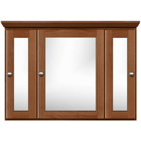 Ultraline 36"W x 27"H x 6.5"D Framed Tri-View Surface-Mount Bathroom Medicine Cabinet