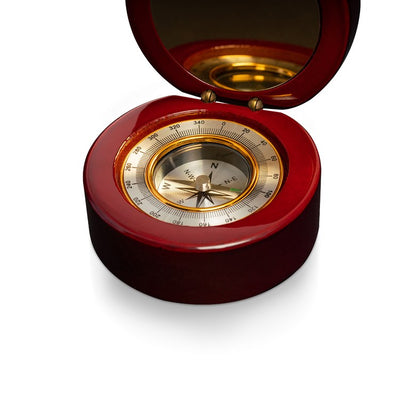 Rosewood Compass with Brass Accents and Lacquered Finish