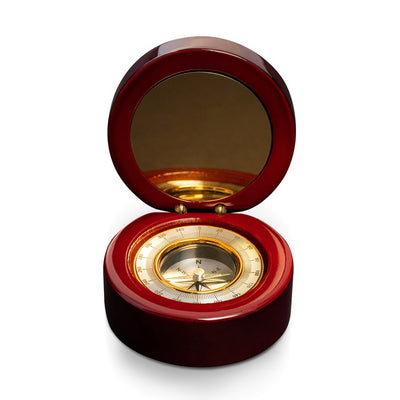 Rosewood Compass with Brass Accents and Lacquered Finish