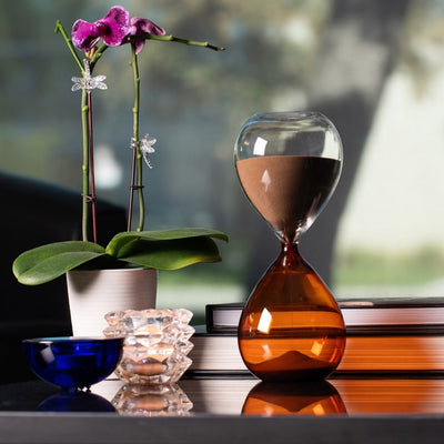 Phillip 60-Minute Amber and Clear Glass Sand Timer with Amber Sand