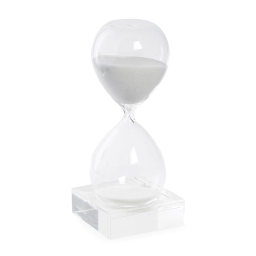 30-Minute Sand Timer on Crystal Base with White Sand