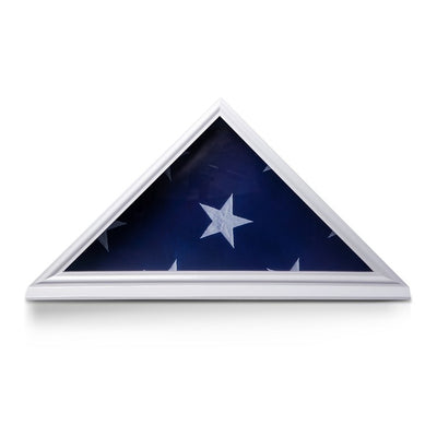 American Hero Solid Oak Flag Display Case for 5' x 9.5' Flag - White Finish