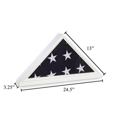 American Hero Solid Oak Flag Display Case for 5' x 9.5' Flag - White Finish