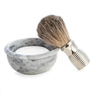 Solid Marble Shaving Bowl - Gray