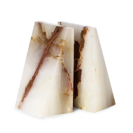 Harold Onyx Marble Wedge Bookends Set of 2