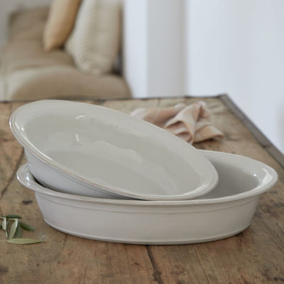 French Stripes 13" Oval Baker