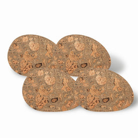 Cork Collection Egg-Shape Placemats Set 4