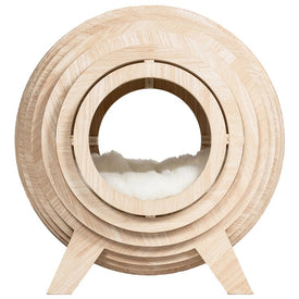 Strato Wooden Sphere Cat Bed Cave