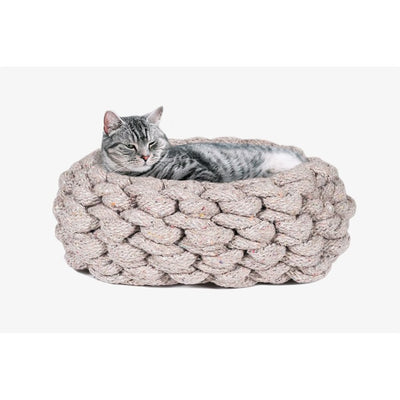 Shero Woven Cotton Rope Cat Bed - Light Gray