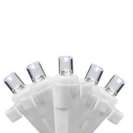 35-Count Clear Battery-Operated LED Wide-Angle Icicle Christmas Light Set with 6.5' White Wire