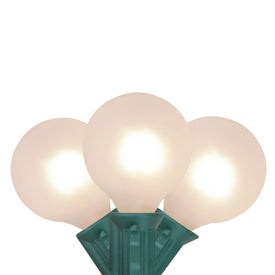 10-Count White Frosted G40 Globe Christmas Light Set with 9' Green Wire