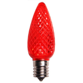 Replacement Faceted Transparent Red LED C9 Christmas Light Bulbs Pack of 4