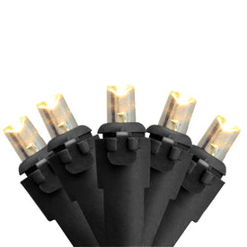 50-Count White LED Wide-Angle Christmas Light Set with 16.25' Black Wire