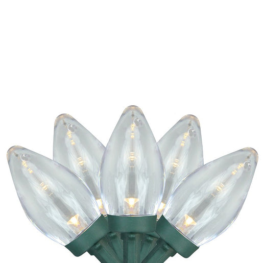 25-Count Warm White LED C7 Christmas Light Set with 16' Green Wire