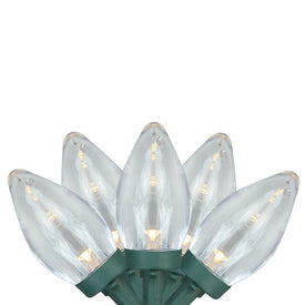25-Count Warm White LED C7 Christmas Light Set with 16' Green Wire