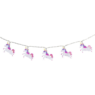 10-Count Warm White Unicorn Battery-Operated LED Christmas Light Set with 3' Clear Wire