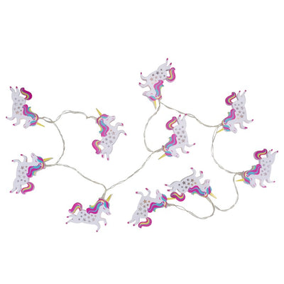 10-Count Warm White Unicorn Battery-Operated LED Christmas Light Set with 3' Clear Wire