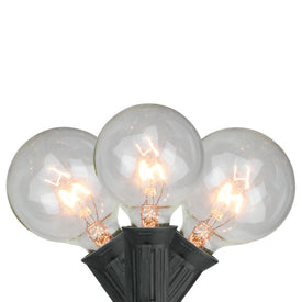 10-Count Clear G50 Globe Christmas Light Set with 9' Black Wire