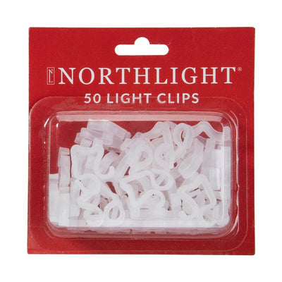 Clear Outdoor Gutter Christmas Light Clips 50-Pack