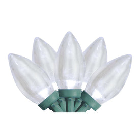 25-Count Pure White LED C9 Mini Christmas Light Set with 16' Green Wire