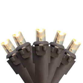 100-Count Warm White LED Wide-Angle Christmas Light Set with 33' Brown Wire