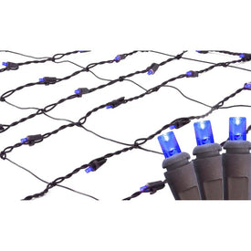 2' x 8' Blue LED Net-Style Tree Trunk-Wrap Christmas Lights with Brown Wire