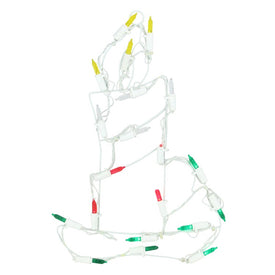 12" White Candle Battery-Operated LED Lighted Window Silhouette Christmas Decoration