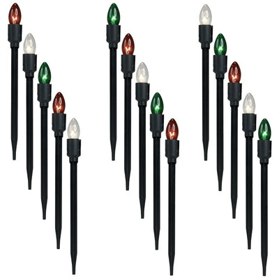 12" Red Berry Candle Lighted Window Silhouette Christmas Decoration