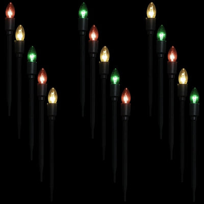 12" Red Berry Candle Lighted Window Silhouette Christmas Decoration