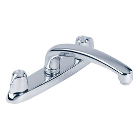 Kitchen Faucet 8 Inch Spread 2 Lever ADA Chrome 3 Hole Deck 2.2 Gallons per Minute