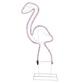 24" Pink Flamingo Silhouette LED Rope Light Outdoor Decoration