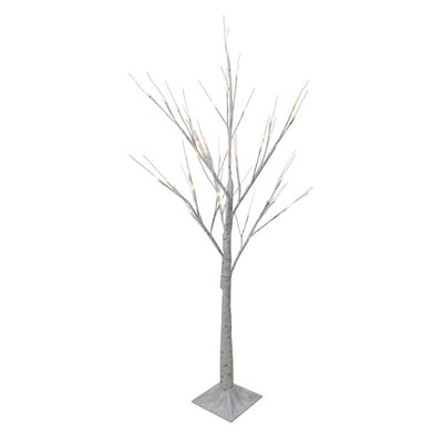 4' White Birch Tree LED Lighted Outdoor Christmas Decoration with White Lights