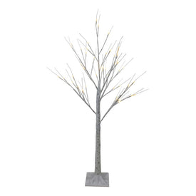 4' White Birch Tree LED Lighted Outdoor Christmas Decoration with White Lights