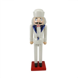14" White and Blue Navy Sailor Christmas Nutcracker