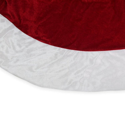 60" Red and White Solid Round Christmas Tree Skirt