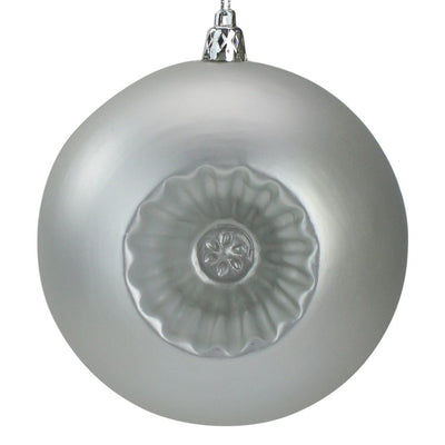 4" Matte Silver Retro Reflector Shatterproof Ball Christmas Ornaments Set of 6